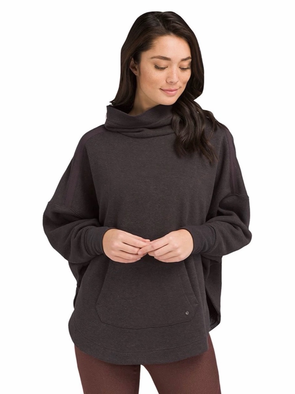 PrAna cozy up poncho funnel neck sweatshirt black charcoal women’s XS cabincore